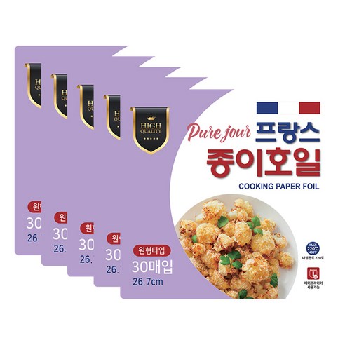 퓨어주르 종이호일 원형 30매, 5개