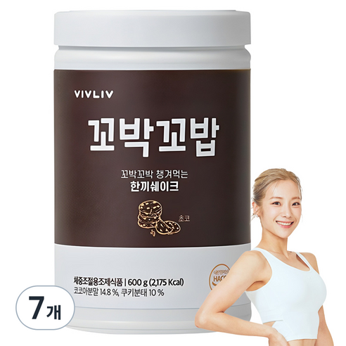 비브리브 꼬밥꼬밥 초코 다이어트쉐이크, 600g, 7개
