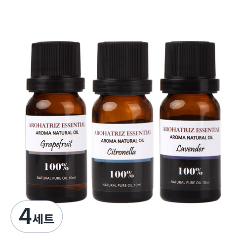 아로하트리즈 에센셜오일 그레이프 프룻 + 시트로 렐라 + 라벤다 프렌치, 4세트