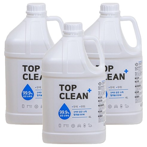 탑크린플러스 살균소독제, 4L, 3개