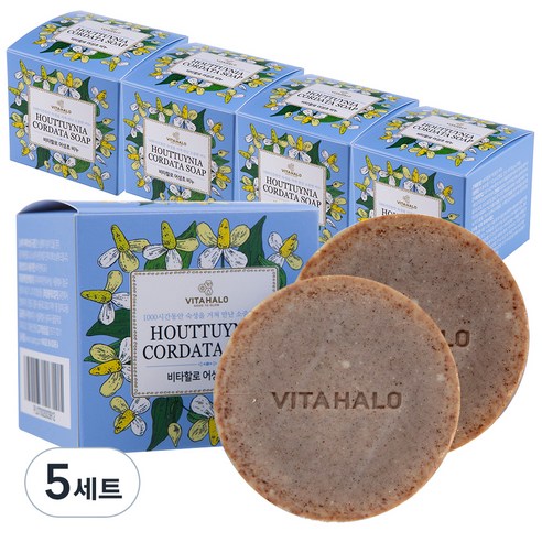 비타할로 어성초 비누 100g 2개입 + 비누망, 5세트