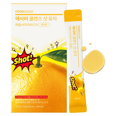 푸드올로지 당제로 고함량 애사비 클렌즈 샷 유자맛, 1개, 10회분