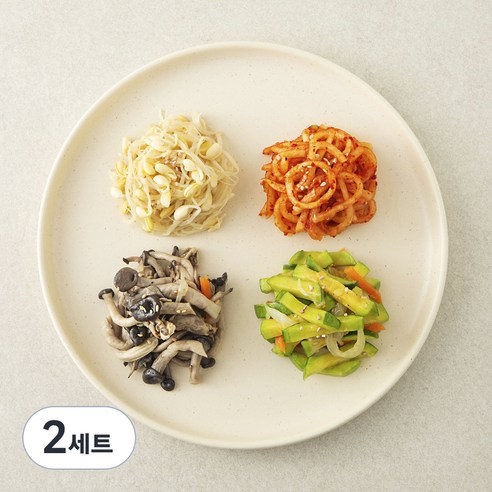 집반찬연구소 비빔밥 사색나물 느타리버섯볶음 90g + 무생채 100g + 콩나물무침 90g + 애호박나물 110g, 2세트