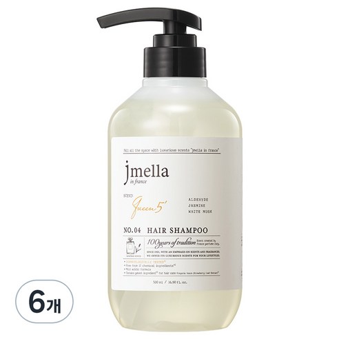 제이멜라 인 프랑스 퀸 5 헤어 샴푸, 6개, 500ml