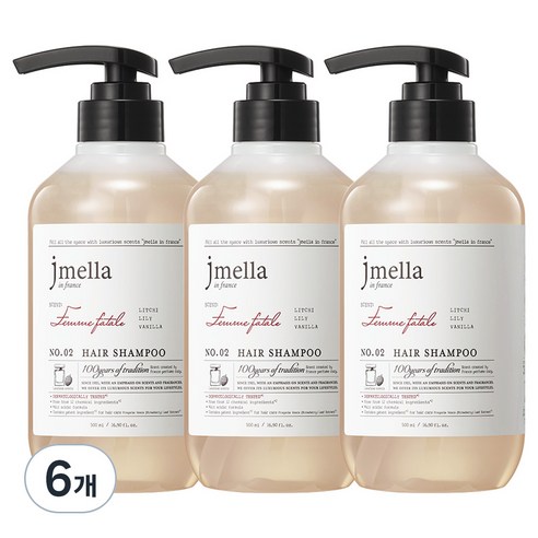 제이멜라 인 프랑스 팜므파탈 헤어 샴푸, 500ml, 18개