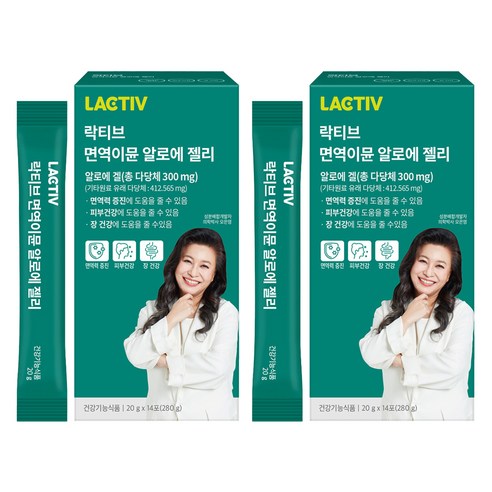락티브 면역이뮨 알로에 젤리, 14회분, 280g, 2개