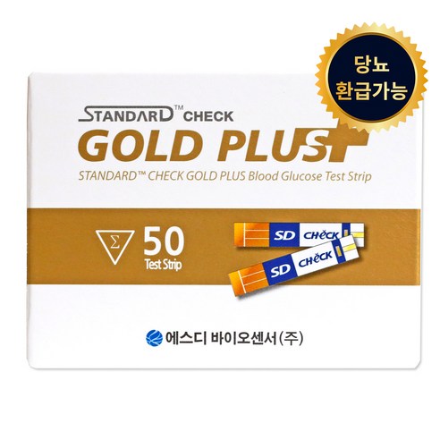 스탠다드 첵 골드 플러스 혈당시험지, 1개, 50개입