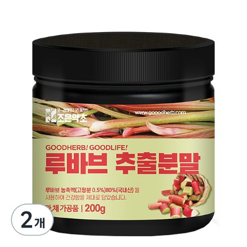조은약초 루바브 추출분말, 2개, 200g