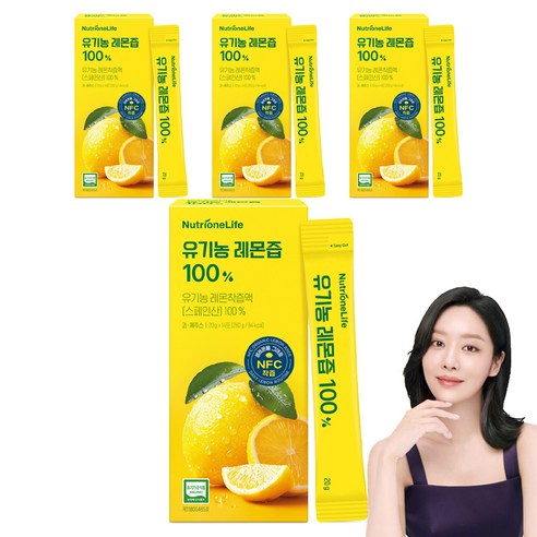 뉴트리원 유기농 레몬즙, 280g, 4개