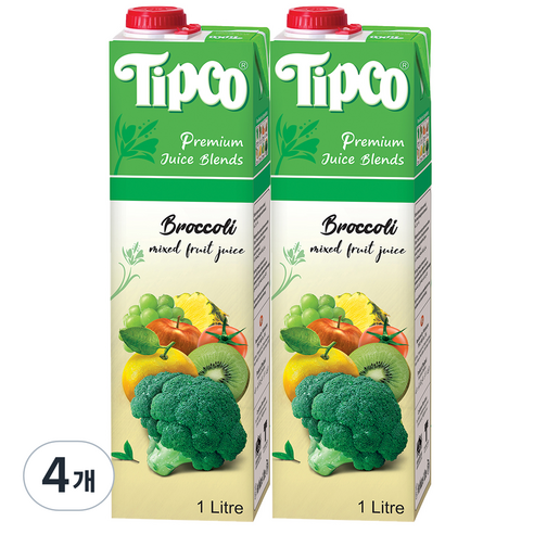 팁코 브로콜리 혼합주스, 1L, 4개