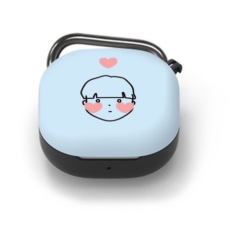 구스페리 큐티 디자인 갤럭시 버즈라이브 케이스 + 키링, 단일상품, 하트보이