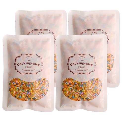 쿠킹스토리 레인보우 스프링클 랜덤발송, 200g, 4개