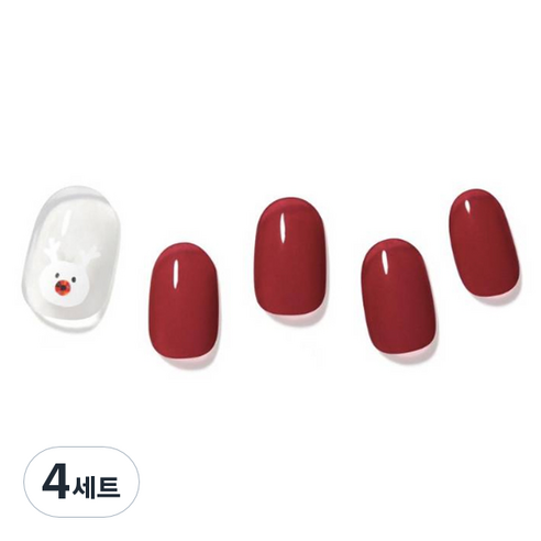 데싱디바 글레이즈 네일스티커 세트, 해피 루돌프, 4세트