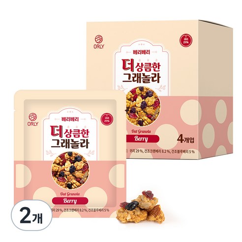 올리 더 상큼한 그래놀라 베리베리, 100g, 2개