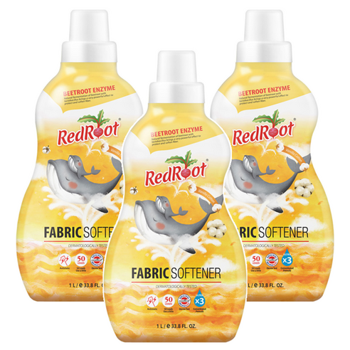 레드루트 유아 섬유유연제 바닐라코튼향 플러스 본품, 1L, 3개