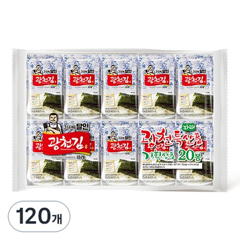 3대째 달인 파래 광천김, 4g, 120개