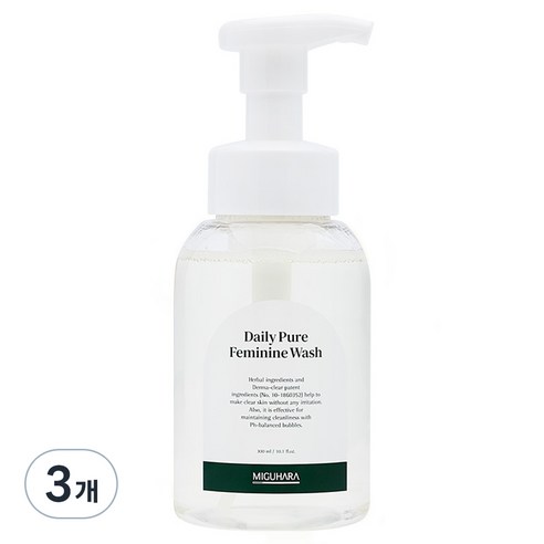 미구하라 데일리 퓨어 여성청결제, 300ml, 3개