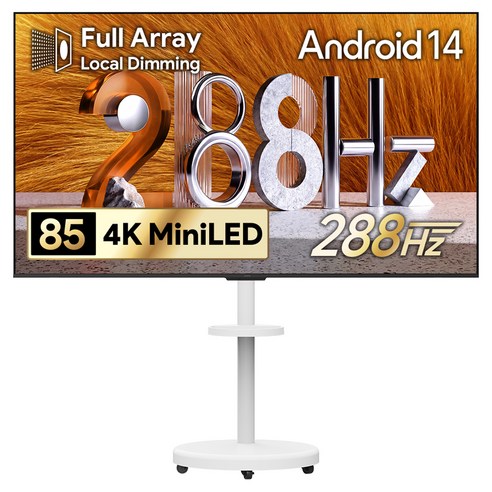 더함 4K UHD 구글 5.0 이동식 288Hz 스마트TV 패키지, 216cm(85인치), UA851MINILED M10T Google5.0 288Hz, 이동형 스탠드, 방문설치