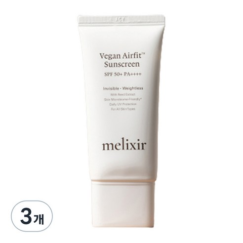 멜릭서 비건 에어핏 선스크린 #에어 SPF50+ PA+++, 50ml, 3개