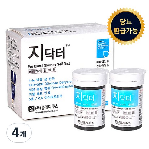 지닥터 혈당시험지, 50개입, 4개