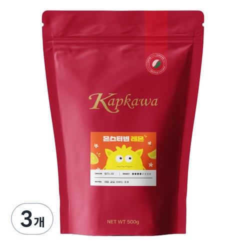 캅카와 몬스터빈 레몬 원두, 핸드드립, 500g, 3개