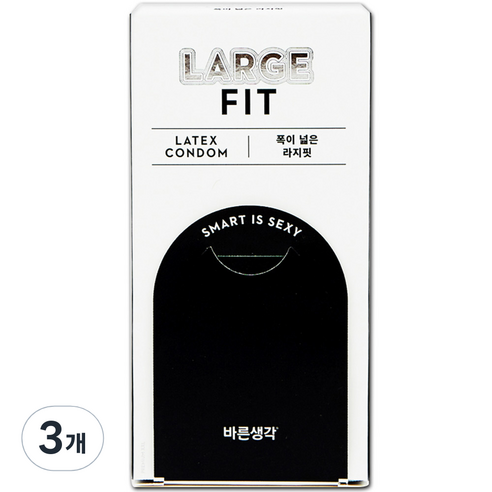 바른생각 라지핏 일반형 콘돔, 12개입, 3개