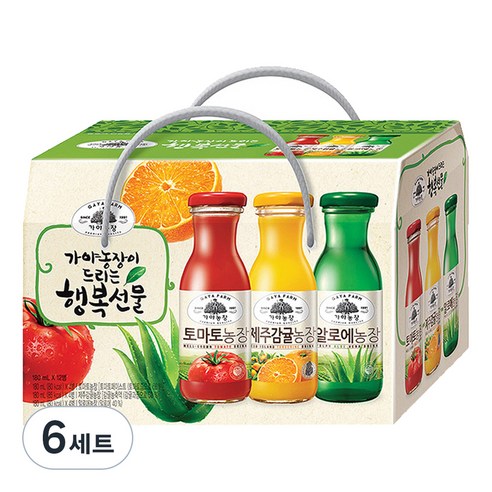 가야농장 행복음료 3종 선물세트, 2.16L, 6세트