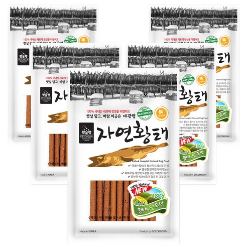 펫슐랭 강아지 대관령 자연 져키, 혼합맛(황태/단호박), 80g, 5개