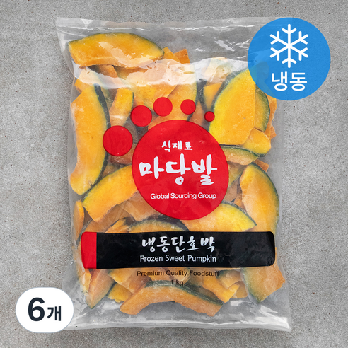 마당발 단호박 슬라이스 (냉동), 1kg, 6개