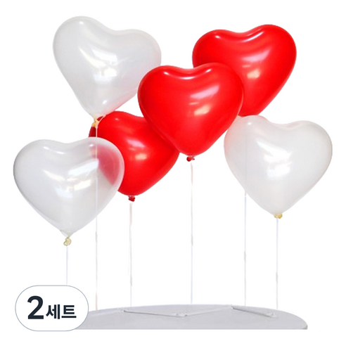 파티쇼 풍선스탠드 하트 세트, 레드, 2세트