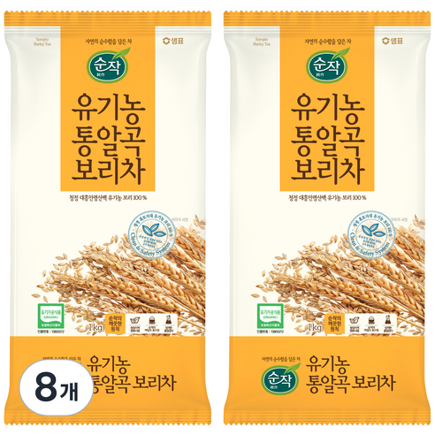 순작 유기농 통알곡 보리차, 1kg, 8개