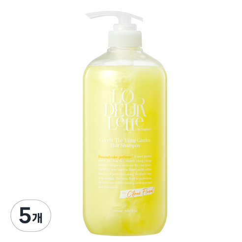로더렛 컬러 핏 더 일랑 가든 헤어 샴푸 시트러스 플로러 향, 1000ml, 5개