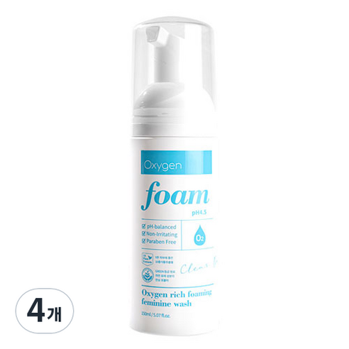 맑은그날 산소 리치 포밍 워시 여성청결제, 4개, 150ml