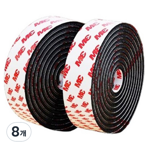 파리박사 벨크로 테이프 블랙 5cm x 2m, 8개