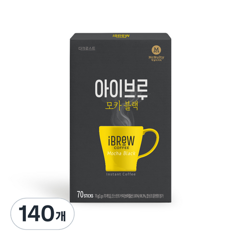 맥널티 아이브루 모카블랙 커피믹스, 1개입, 140개, 1g