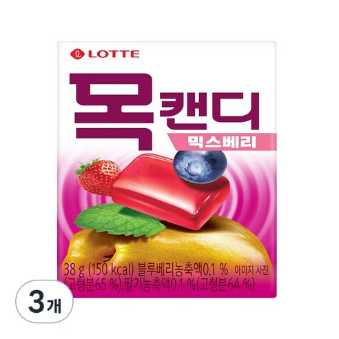 목캔디 믹스베리, 38g, 3개