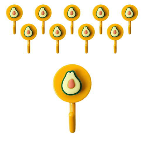 리빙홈디테일 러블리 접착 걸이, 10개, 아보카도