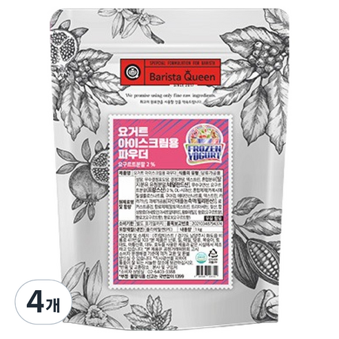 바리스타퀸 요거트 아이스크림 파우더, 1kg, 1개입, 4개