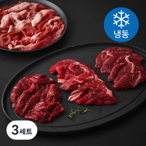 레커컷 호주산 소고기 모듬구이용 안창살 + 토시살 + 차돌양지 + 안심추리 세트 (냉동), 800g, 3세트