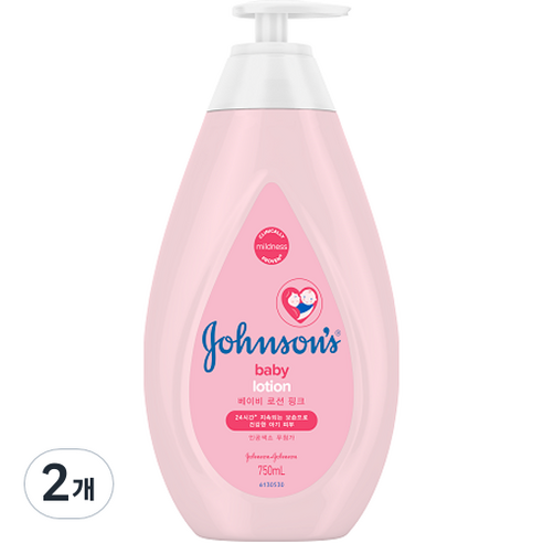 존슨즈 베이비 로션 핑크, 750ml, 2개
