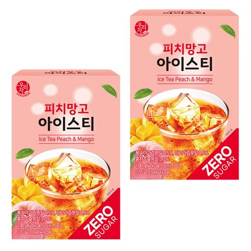 우리차 피치망고 아이스티 분말, 5g, 20개입, 2개