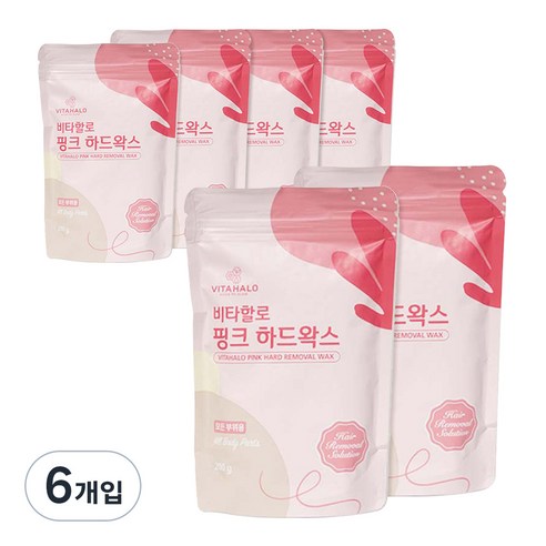 비타할로 핑크 하드왁스 모든부위용, 6개, 200g