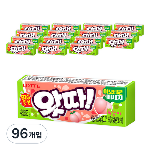 왓따 복숭아 껌, 23g, 96개
