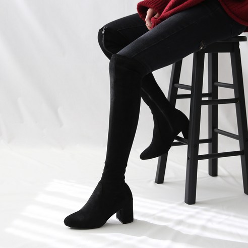단골언니 맥시멈 쫀쫀 핏 베이직 싸이하이 부츠