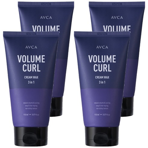 아브카 3 in 1 볼륨 앤 컬크림 왁스, 150ml, 4개