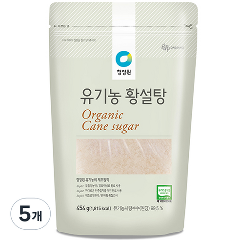 대상 청정원 유기농 황설탕, 454g, 5개