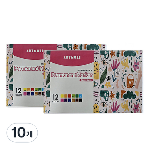 아트모아 칼라 유성 매직 12p, 혼합색상, 10개