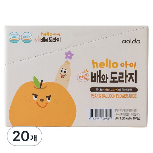 아올다 헬로아이 배도라지, 80ml, 20개