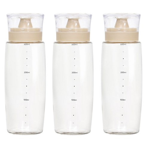 시노글라스 뉴라운드 오일병 베이지, 300ml, 3개