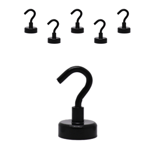 리빙홈디테일 초강력 컬러 고리자석 20mm, 블랙, 6개
